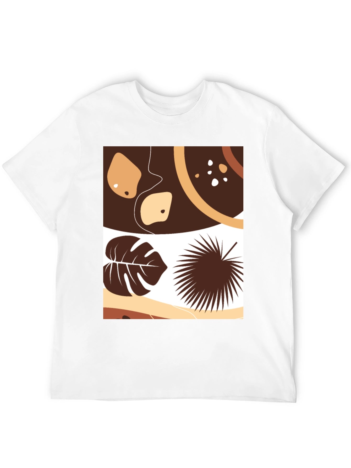 Modern Tropical Leaves Graphic Black Tee