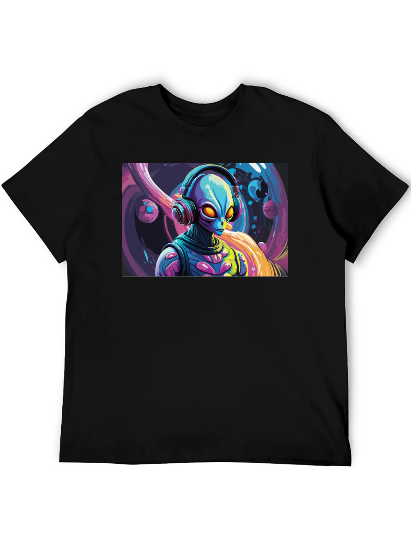 Alien DJ Graphic Tee - Black T-Shirt