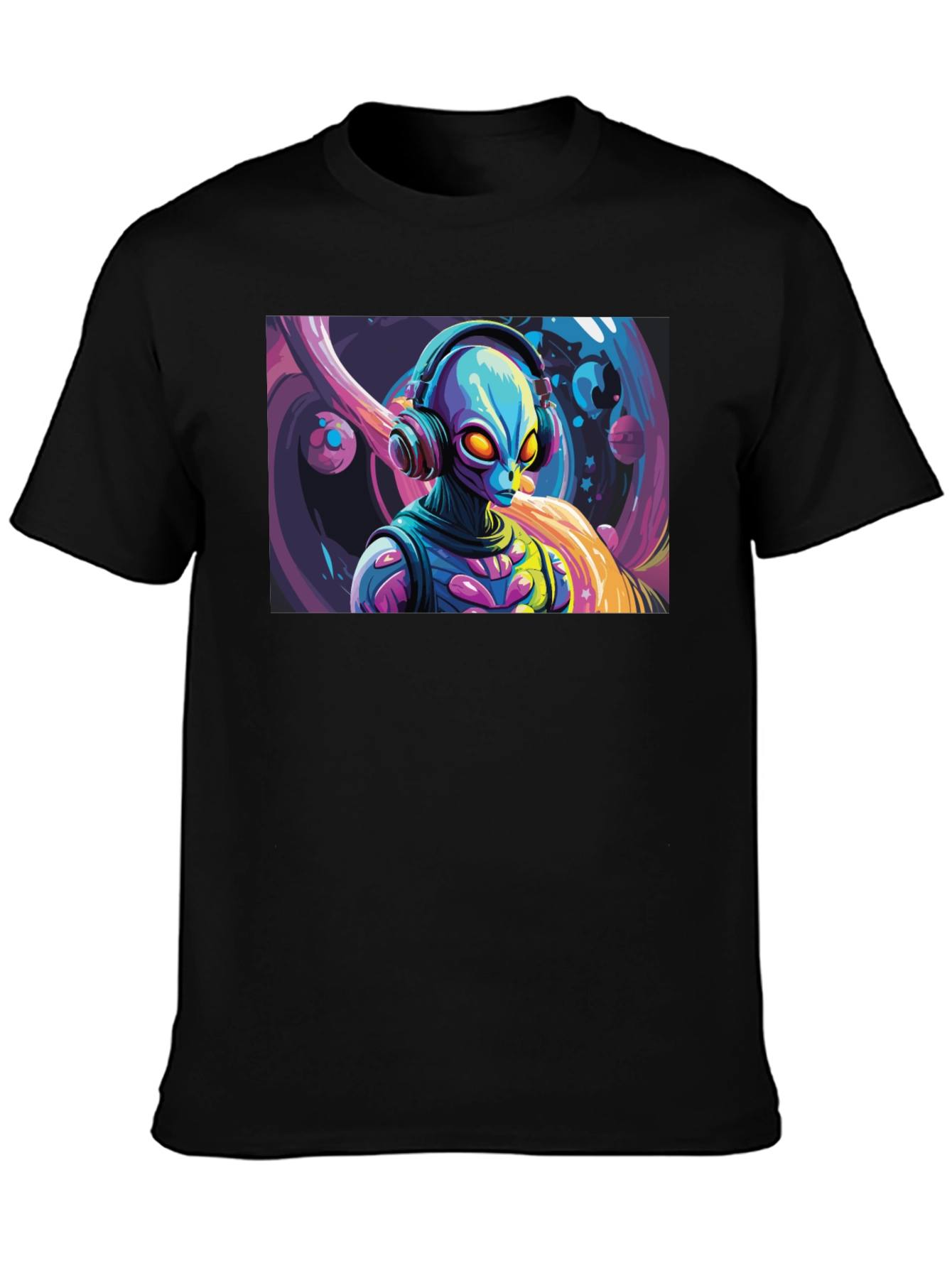 Alien DJ Graphic Tee - Black T-Shirt