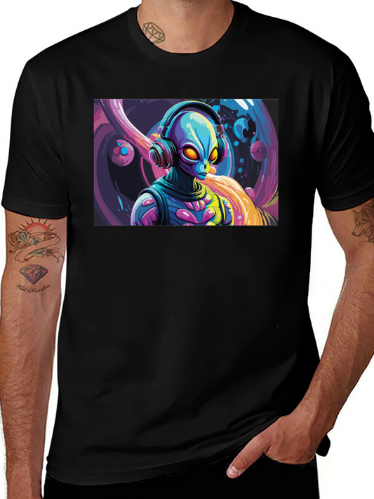 Alien DJ Graphic Tee - Black T-Shirt