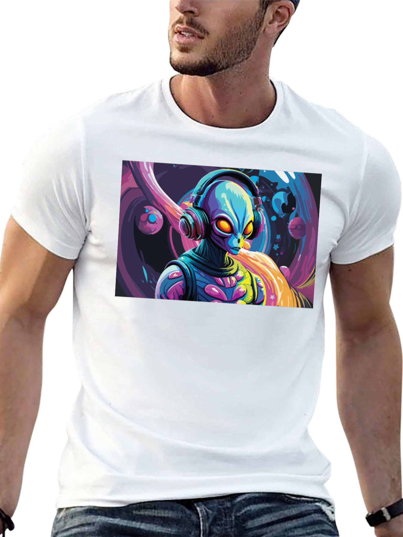 Alien DJ Graphic Tee - Black T-Shirt
