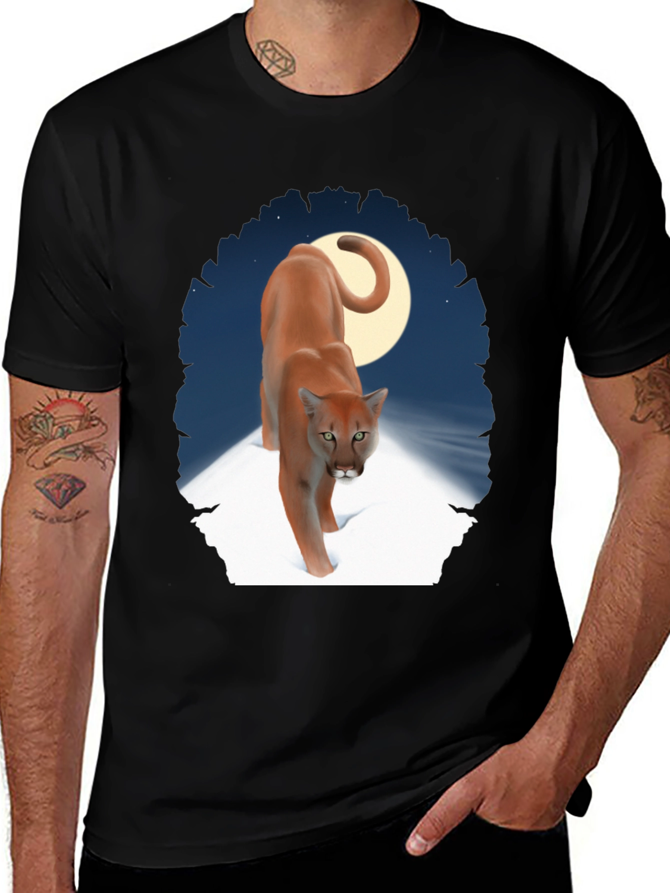 Cougar Moon Graphic T-Shirt