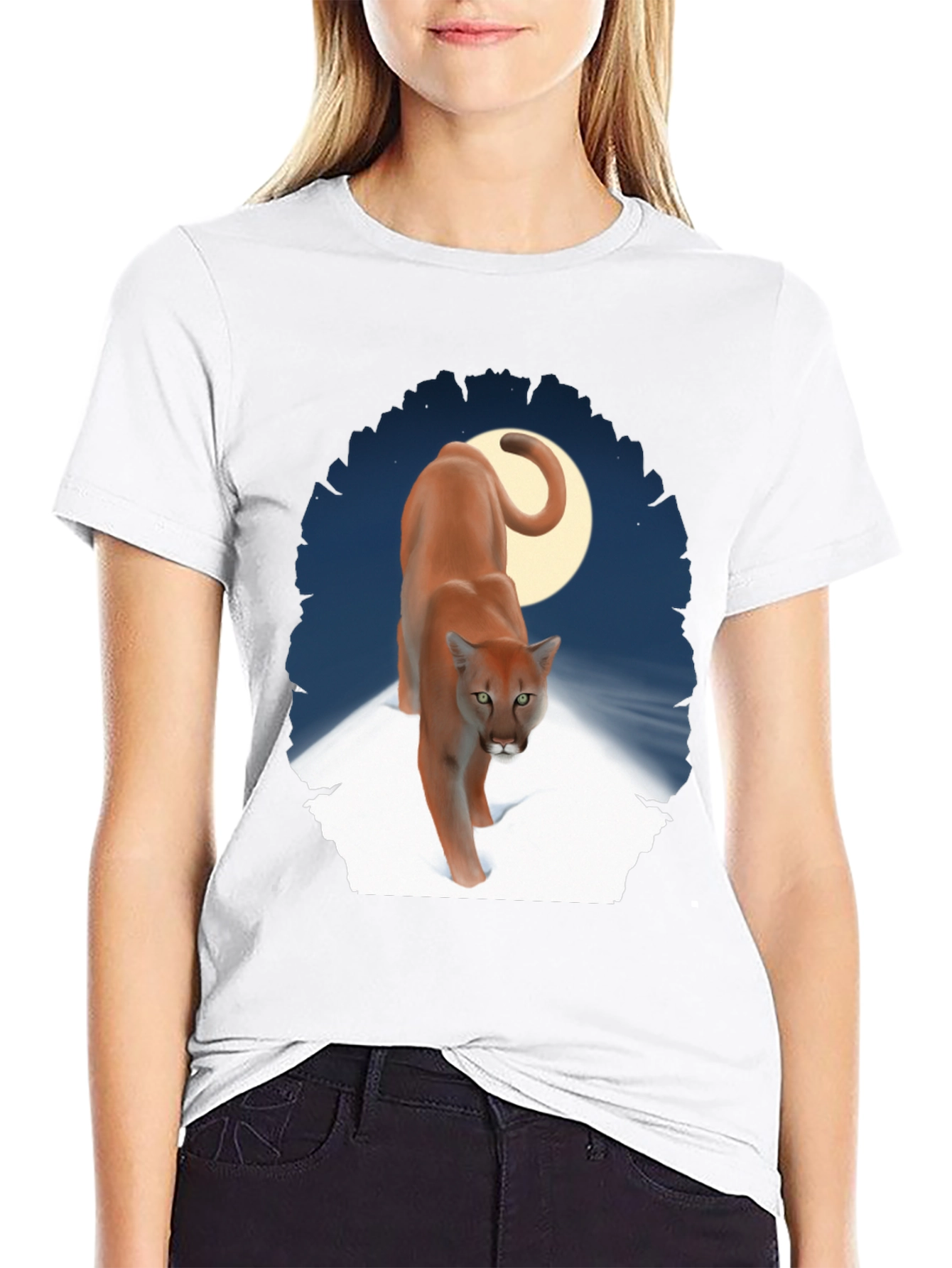 Cougar Moon Graphic T-Shirt