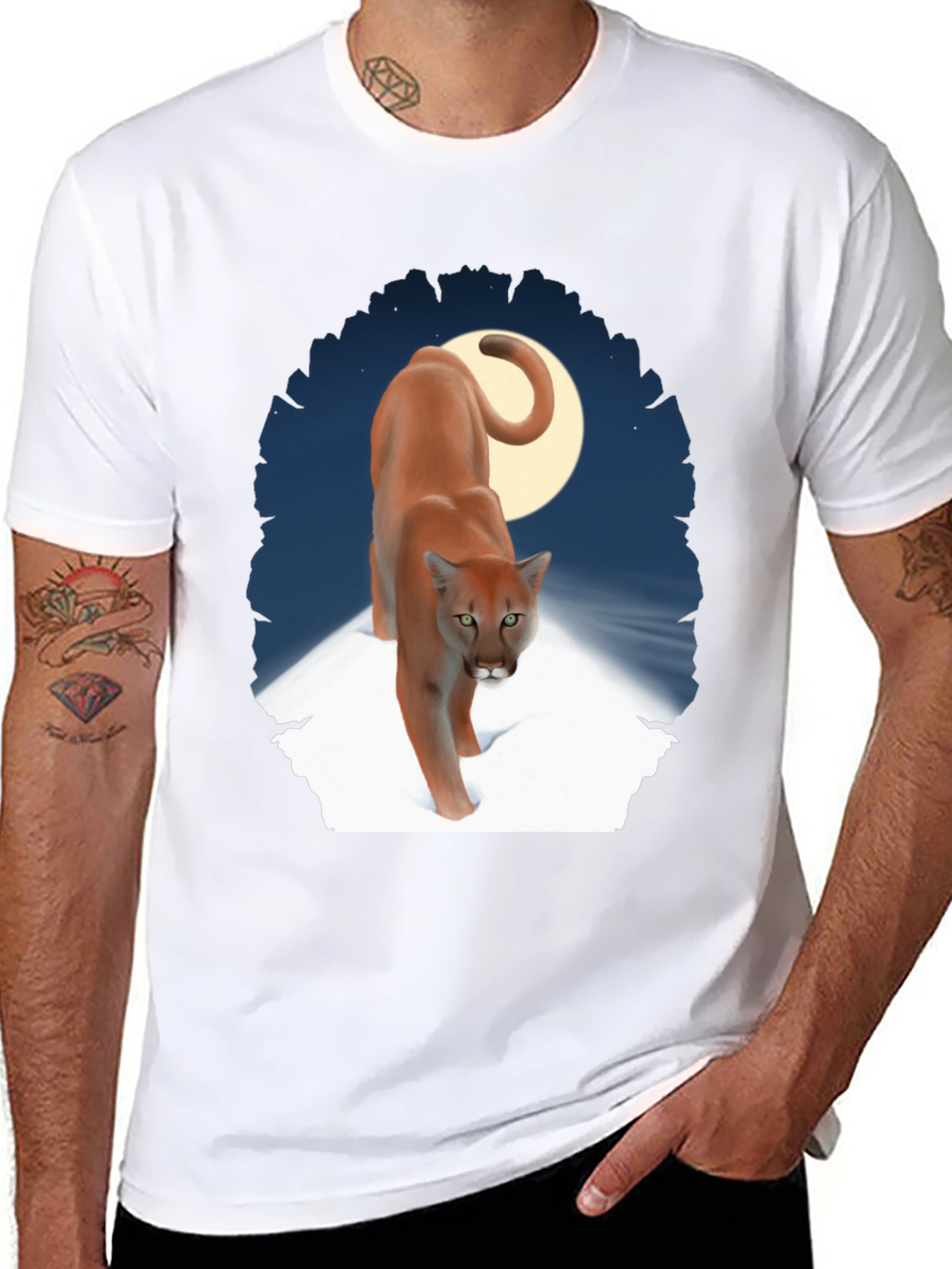 Cougar Moon Graphic T-Shirt