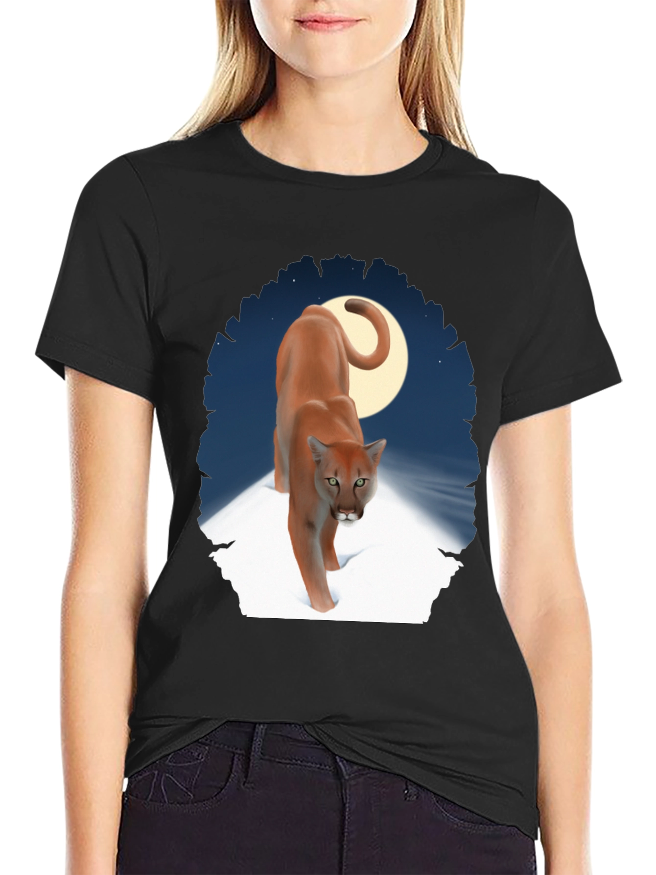 Cougar Moon Graphic T-Shirt