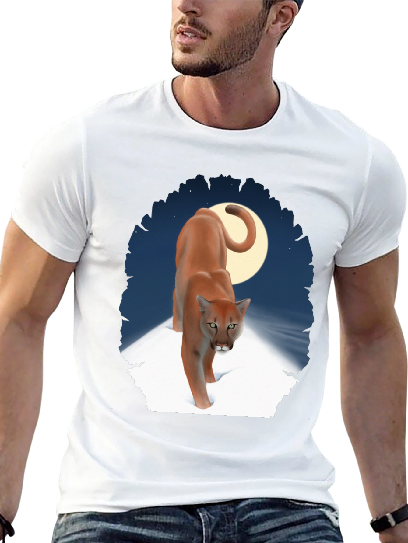 Cougar Moon Graphic T-Shirt