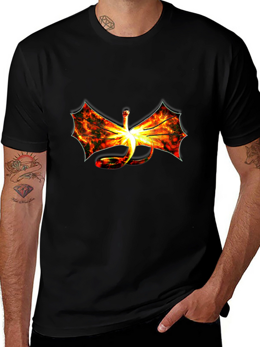 Fiery Dragon Graphic Black T-Shirt