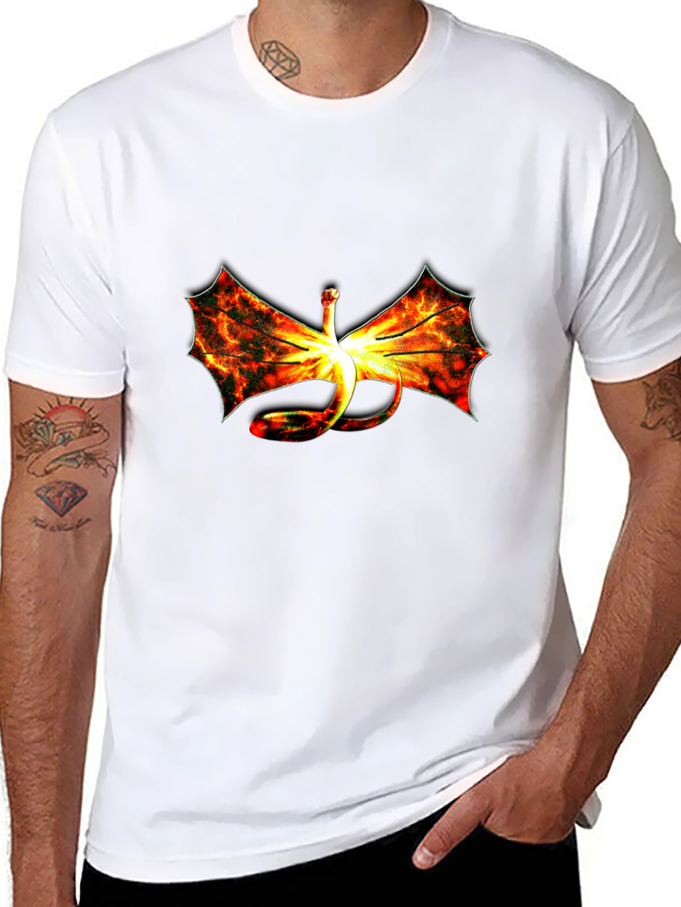 Fiery Dragon Graphic Black T-Shirt