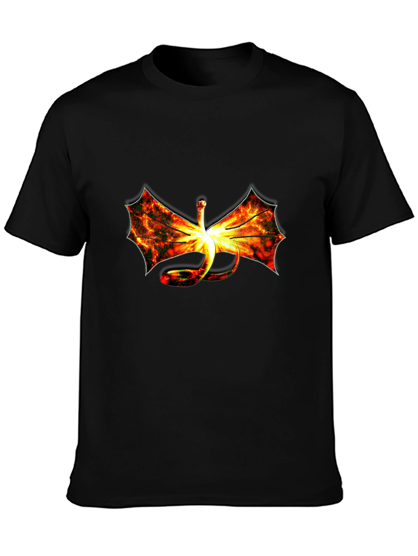 Fiery Dragon Graphic Black T-Shirt