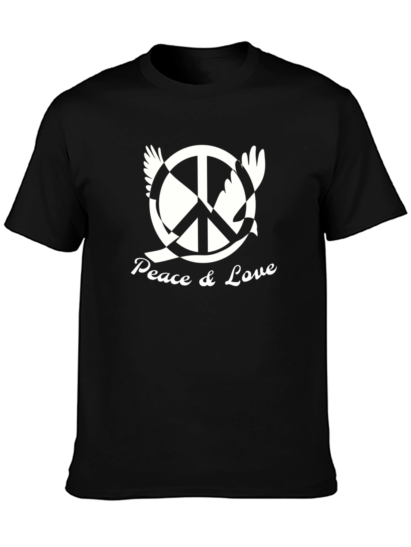 Peace & Love Graphic Tee - Black