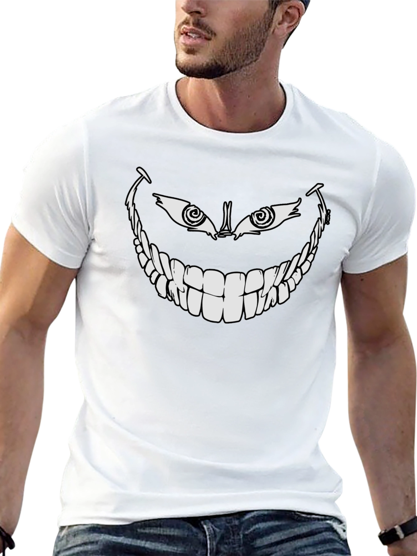 Creepy Smile Graphic Black T-Shirt