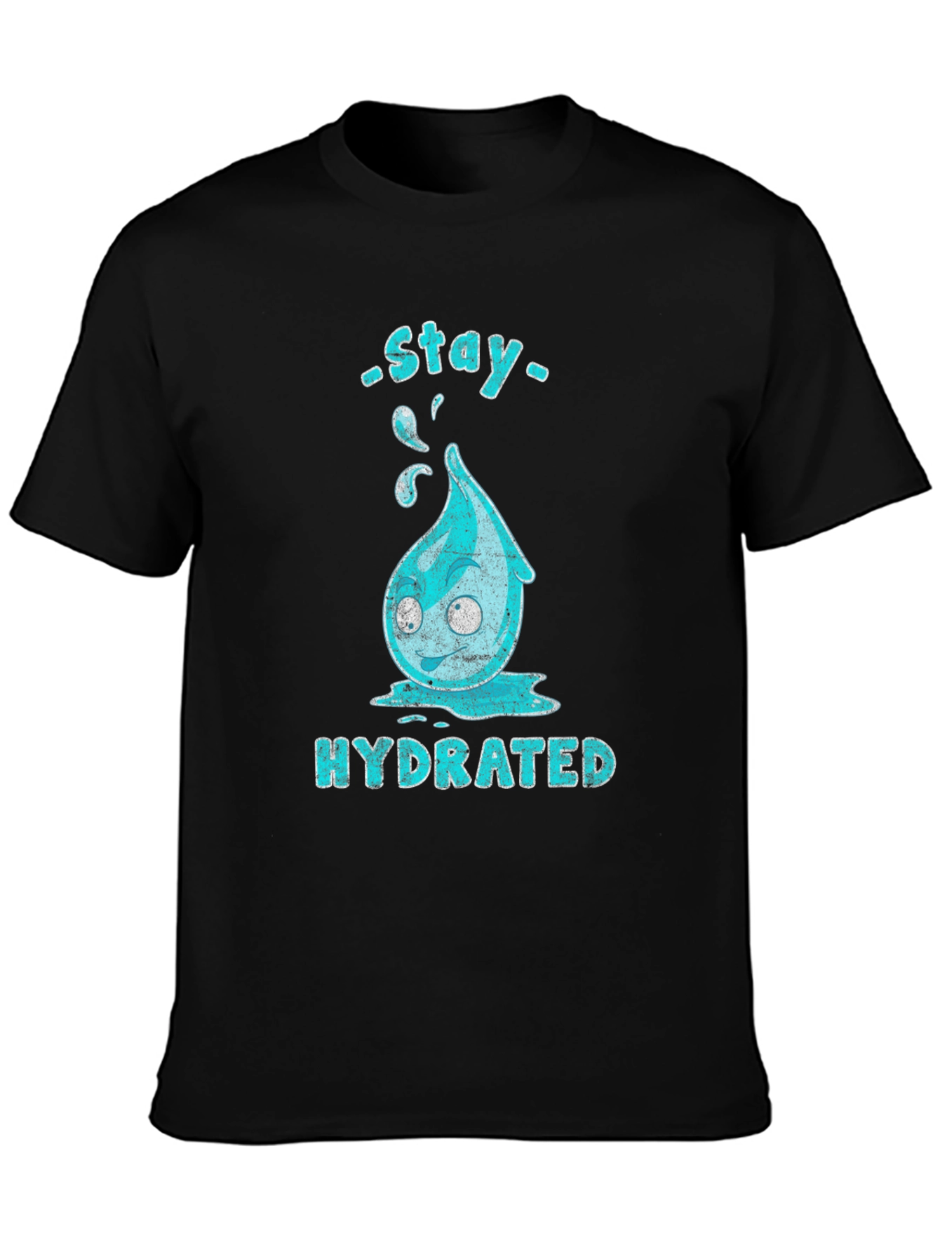 Stay Hydrated Cartoon Waterdrop Graphic T-Shirt