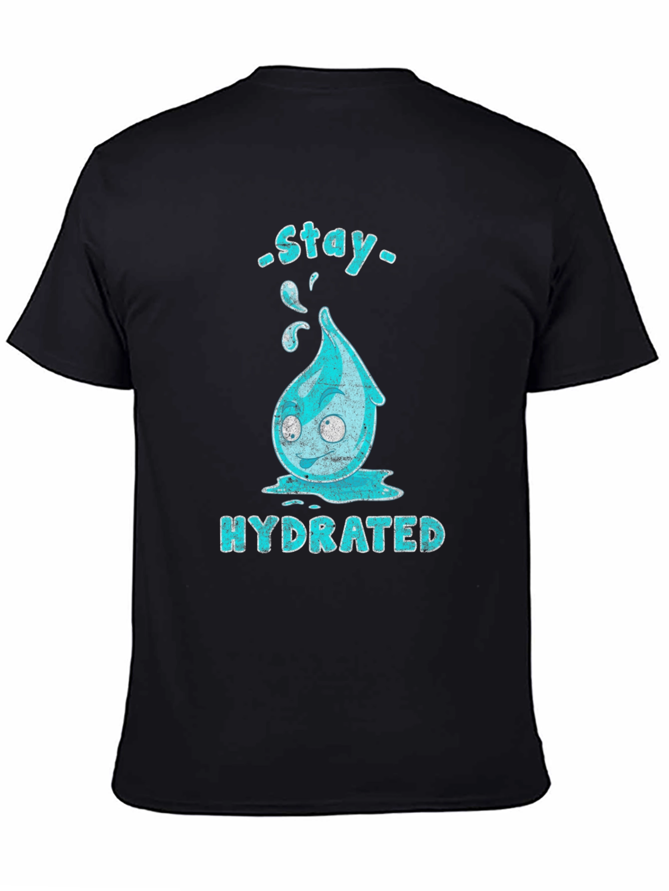 Stay Hydrated Cartoon Waterdrop Graphic T-Shirt