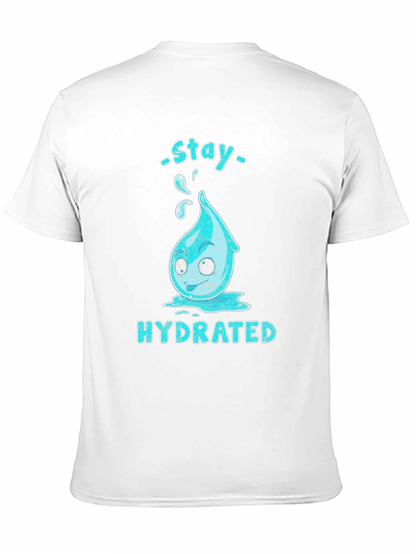 Stay Hydrated Cartoon Waterdrop Graphic T-Shirt