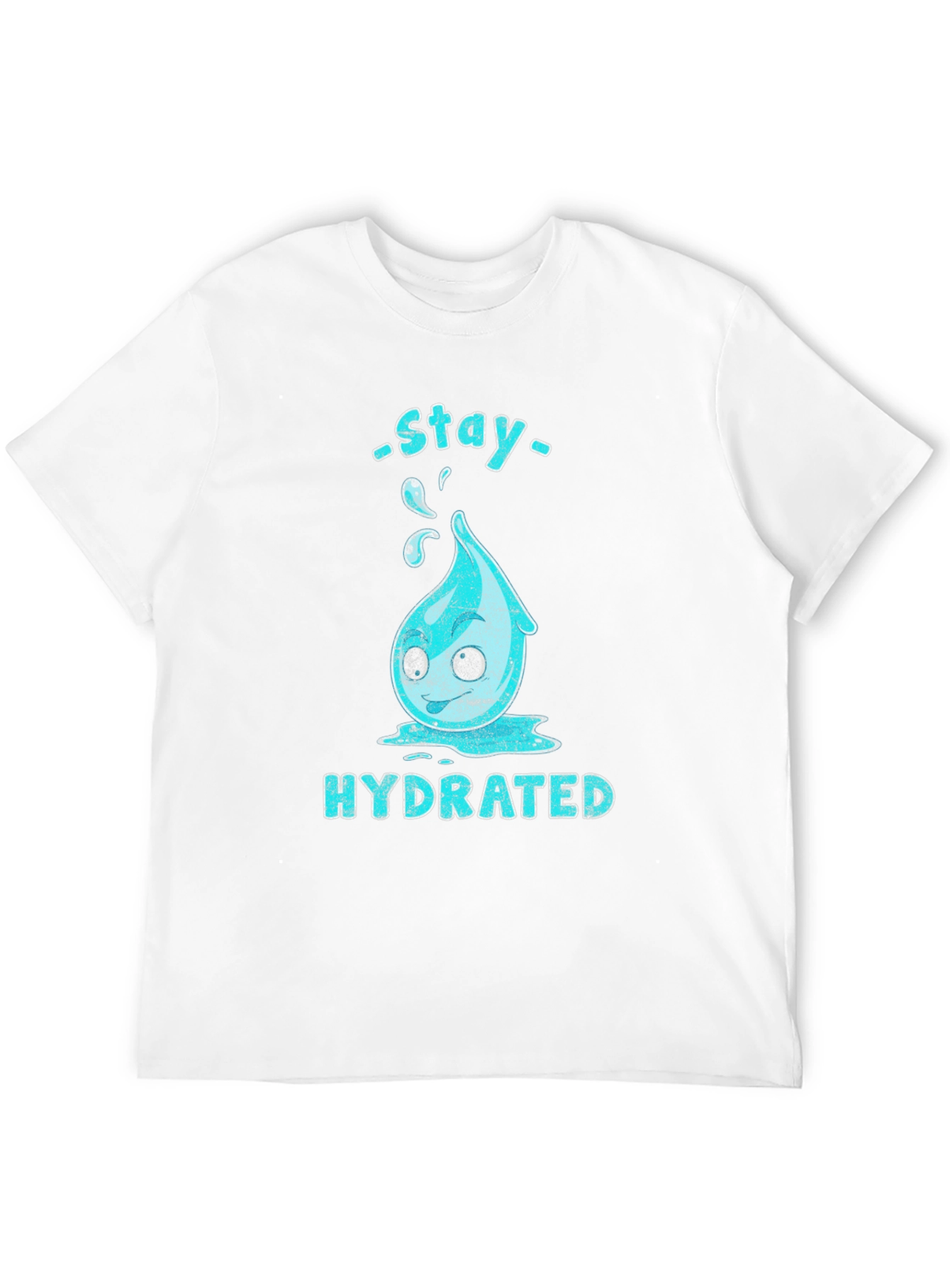 Stay Hydrated Cartoon Waterdrop Graphic T-Shirt