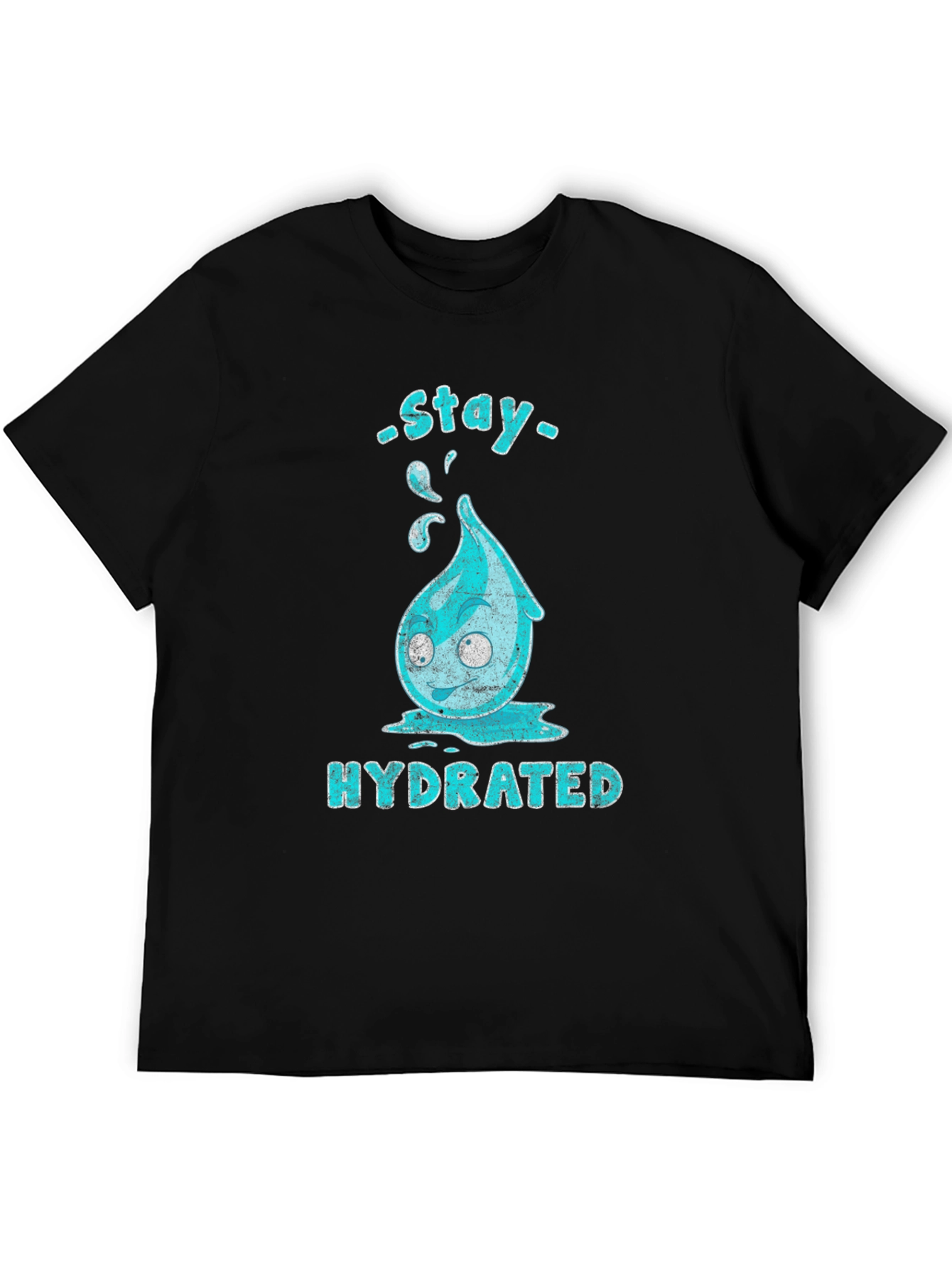 Stay Hydrated Cartoon Waterdrop Graphic T-Shirt