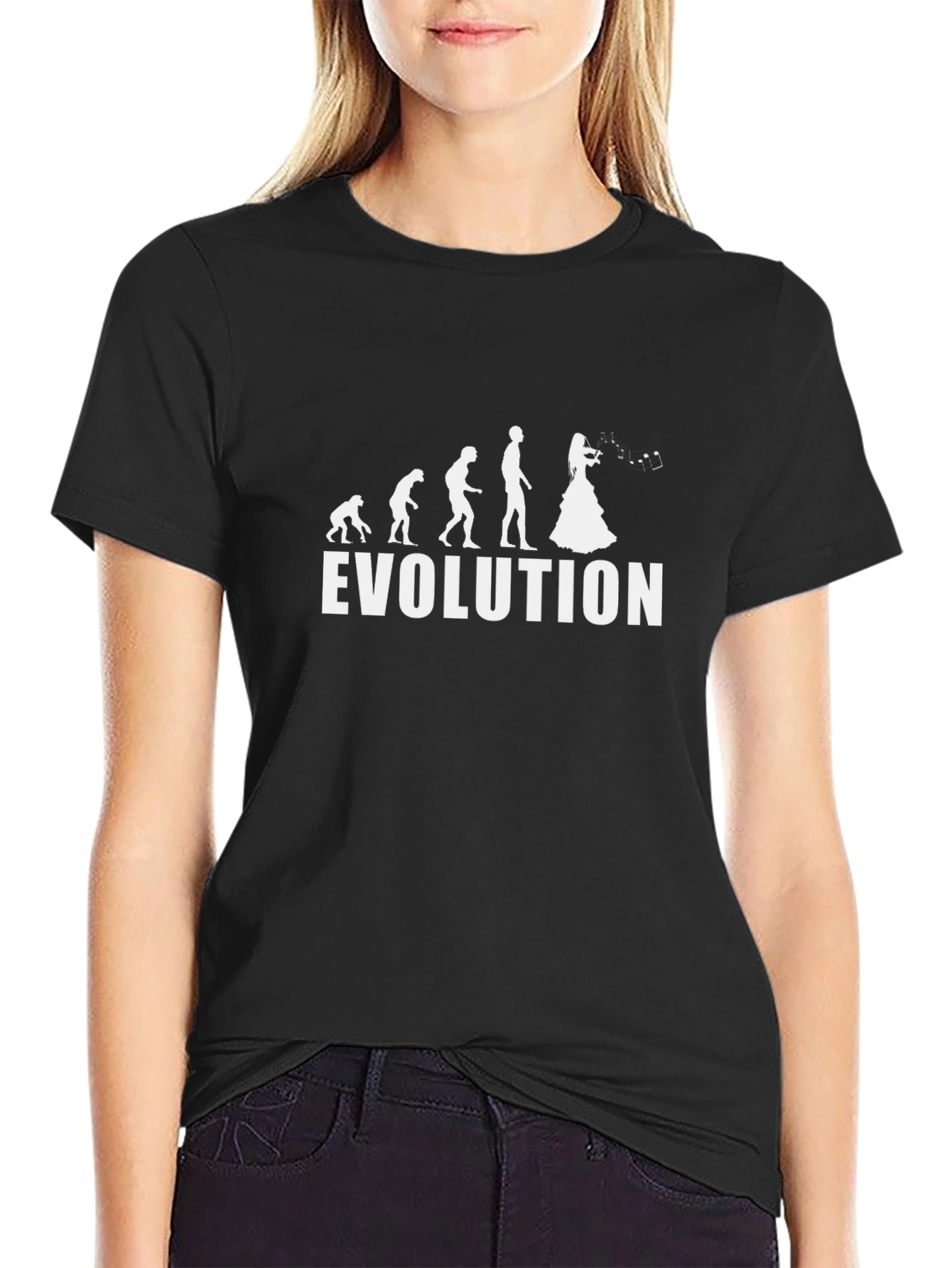 Evolution of Violinist T-Shirt - Black Cotton Tee