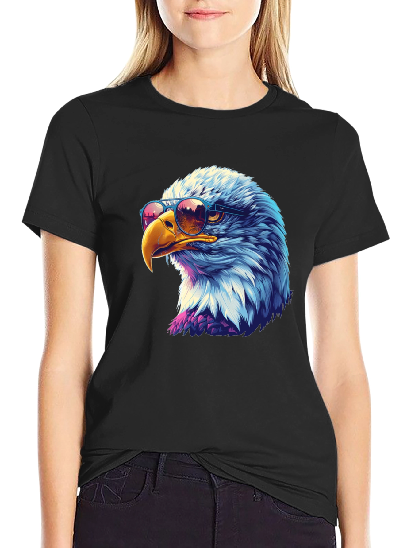 Cool Eagle Graphic Tee - Black T-Shirt
