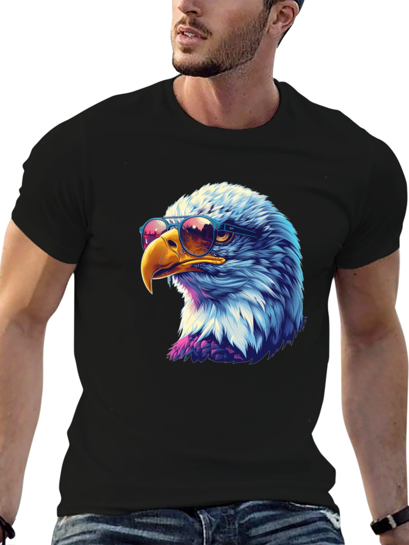 Cool Eagle Graphic Tee - Black T-Shirt