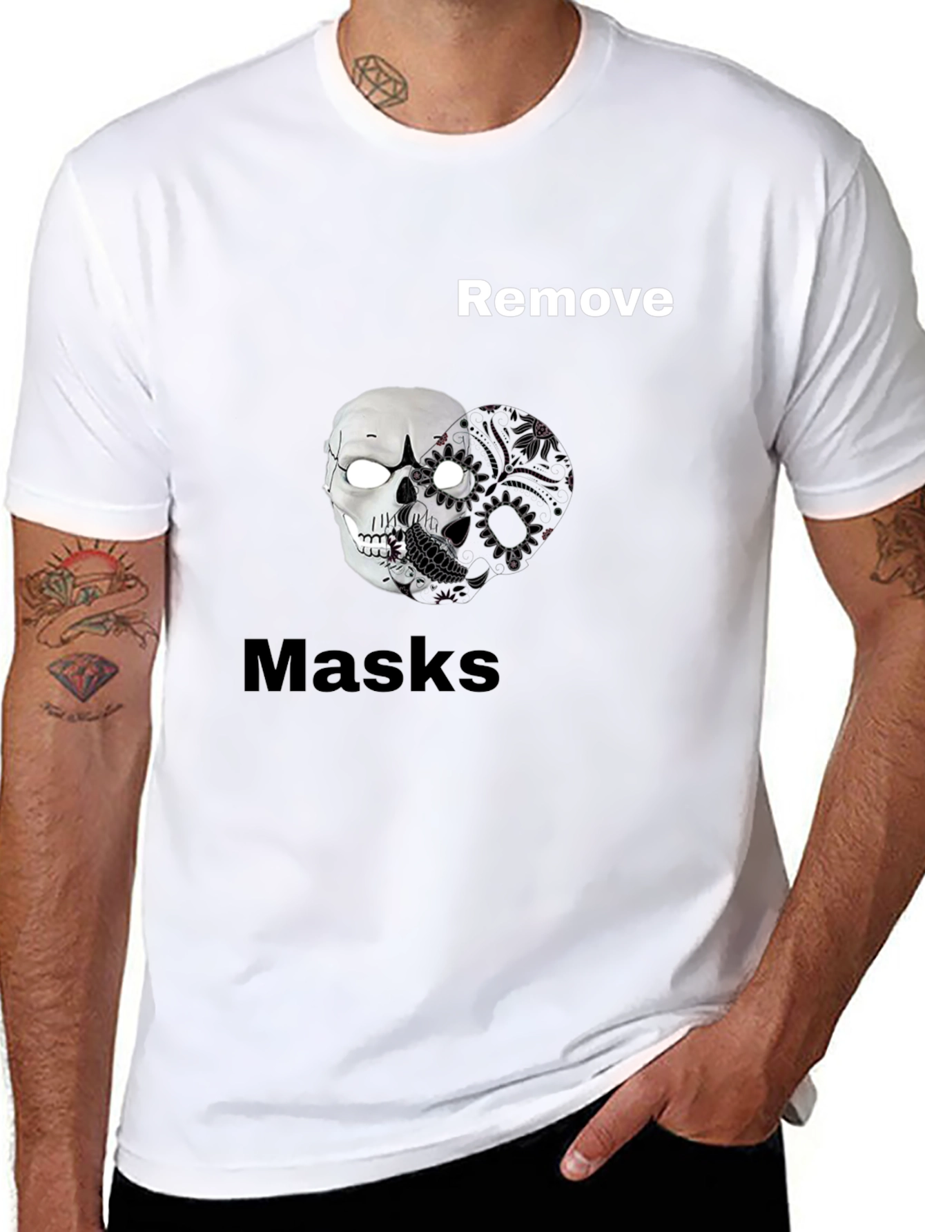 Remove Masks Skull Graphic Tee