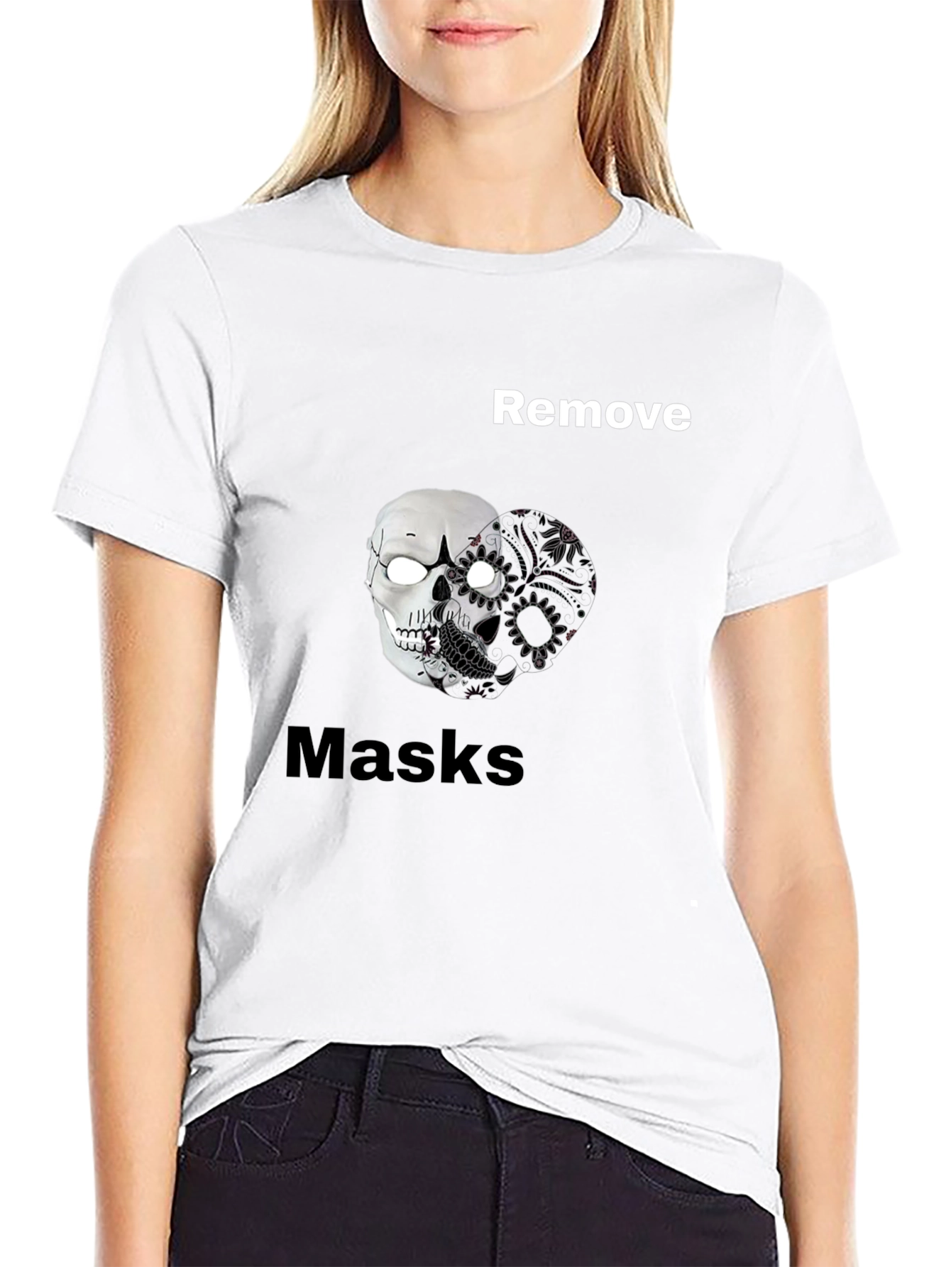 Remove Masks Skull Graphic Tee