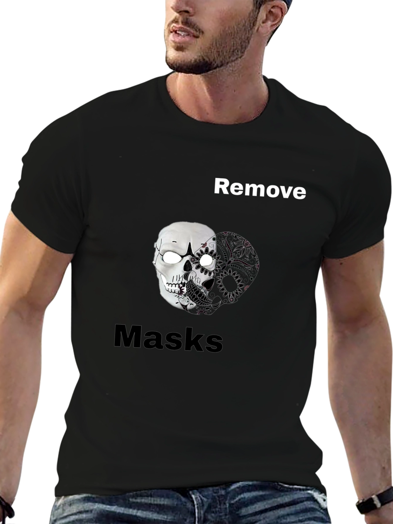 Remove Masks Skull Graphic Tee