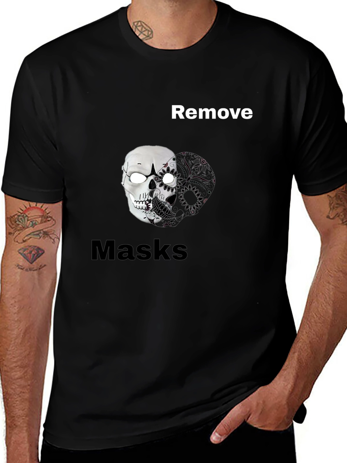 Remove Masks Skull Graphic Tee