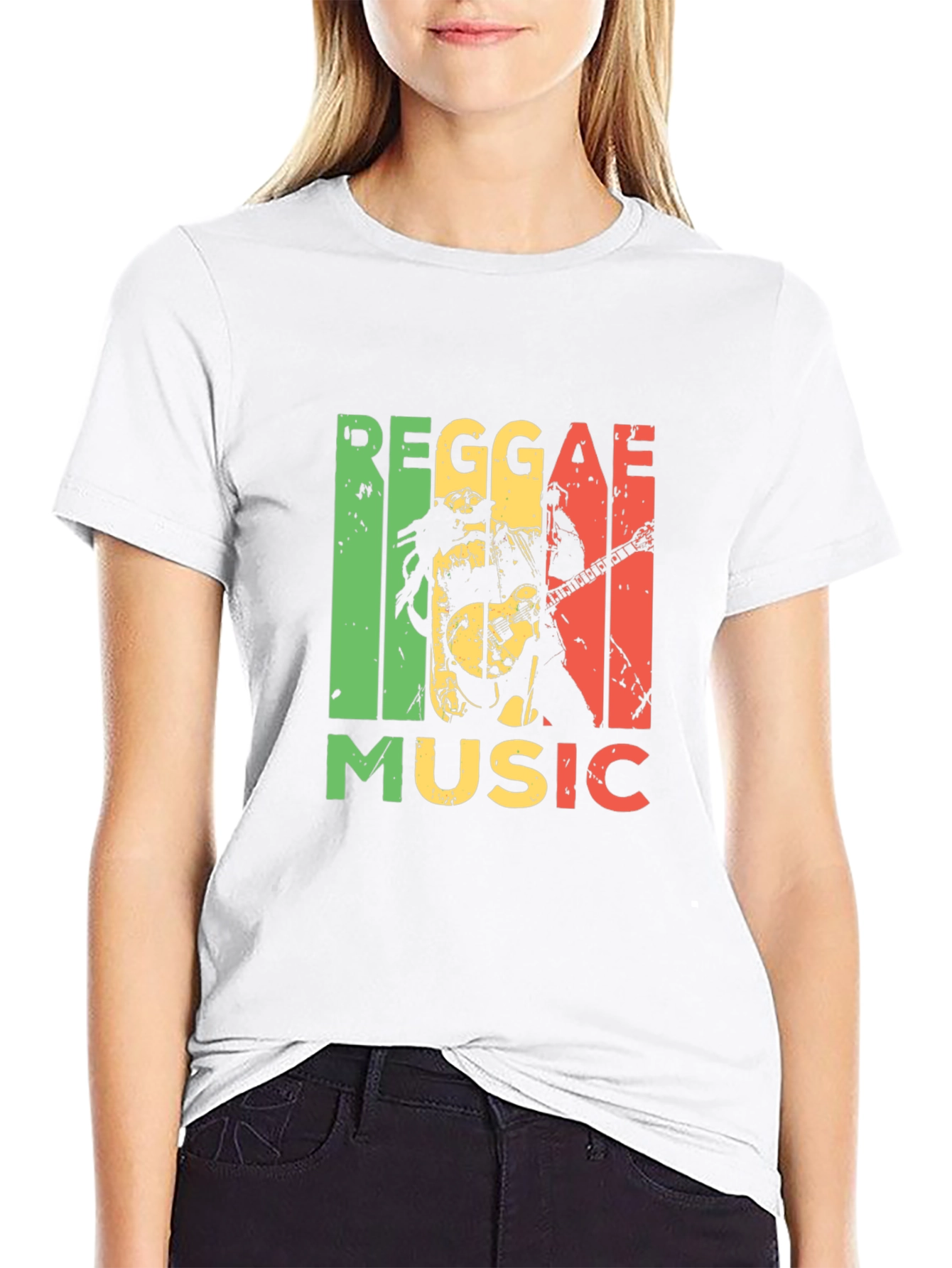 Reggae Music Graphic Tee - Black Cotton T-Shirt