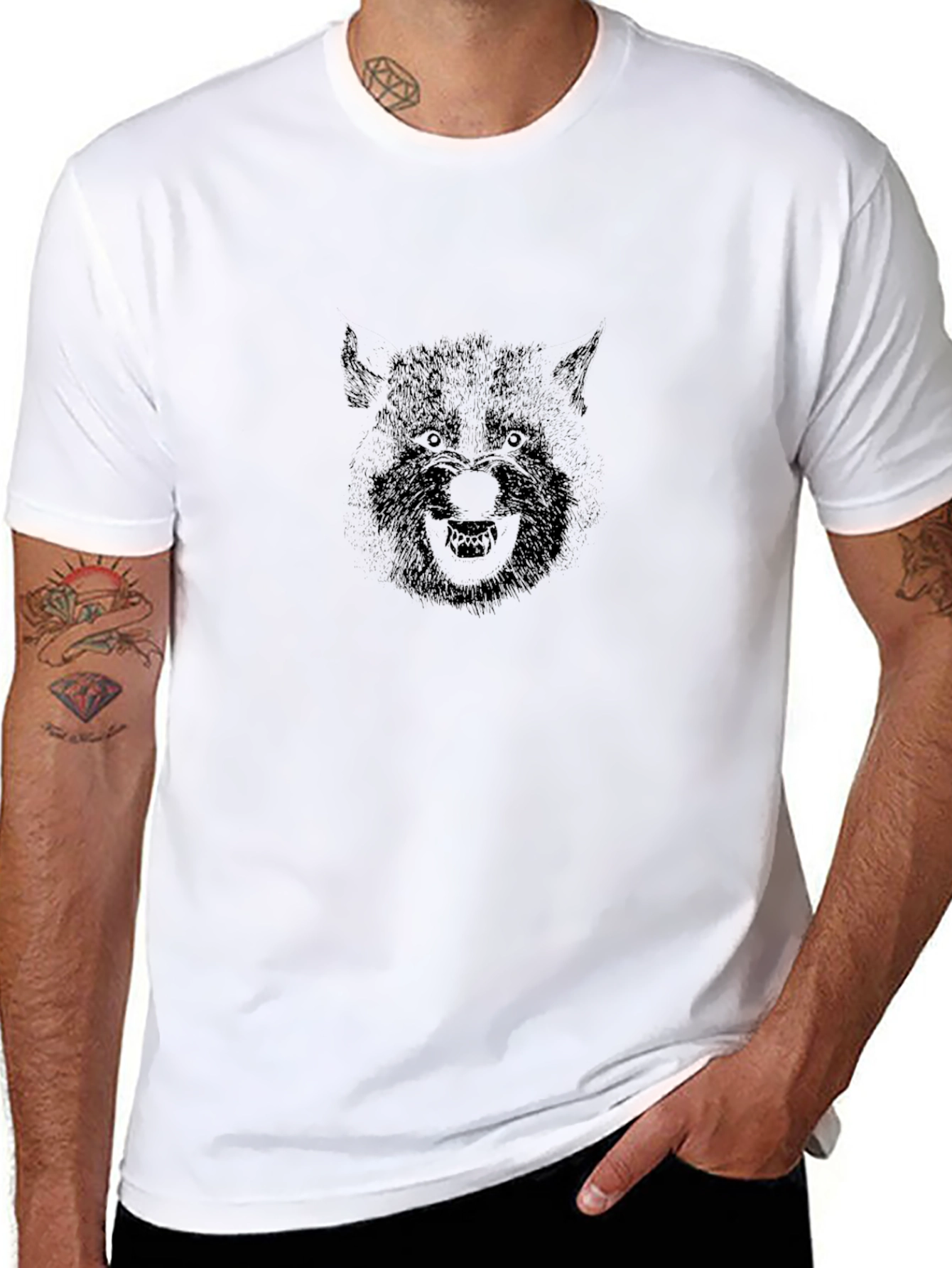 Werewolf Graphic Tee - Black Cotton Blend