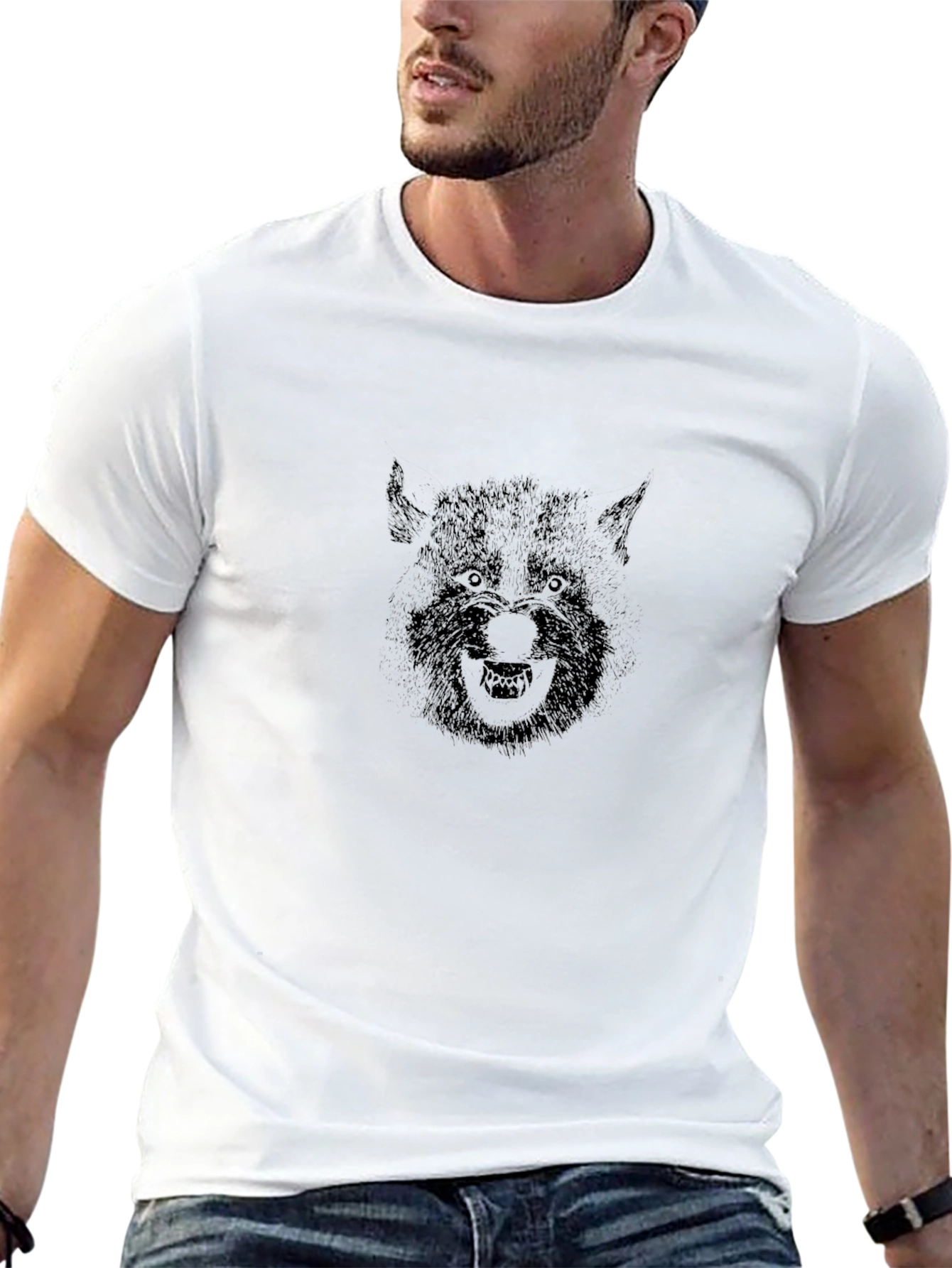 Werewolf Graphic Tee - Black Cotton Blend