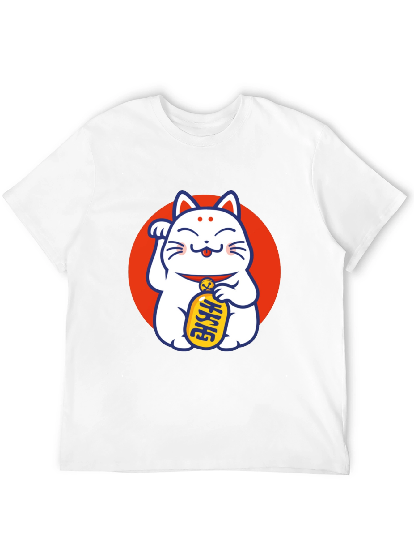 Lucky Cat Graphic T-Shirt - Black