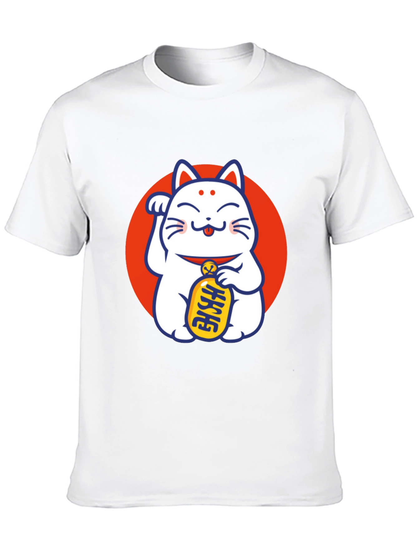 Lucky Cat Graphic T-Shirt - Black