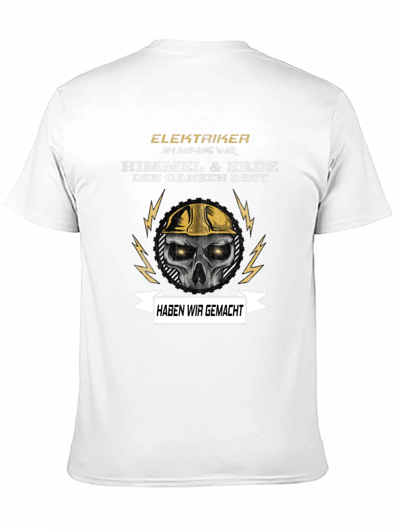 Electrician Skull Graphic T-Shirt - Funny Slogan