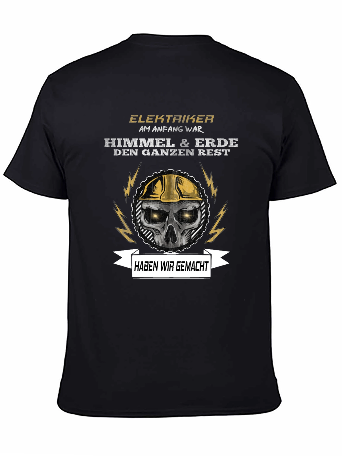 Electrician Skull Graphic T-Shirt - Funny Slogan