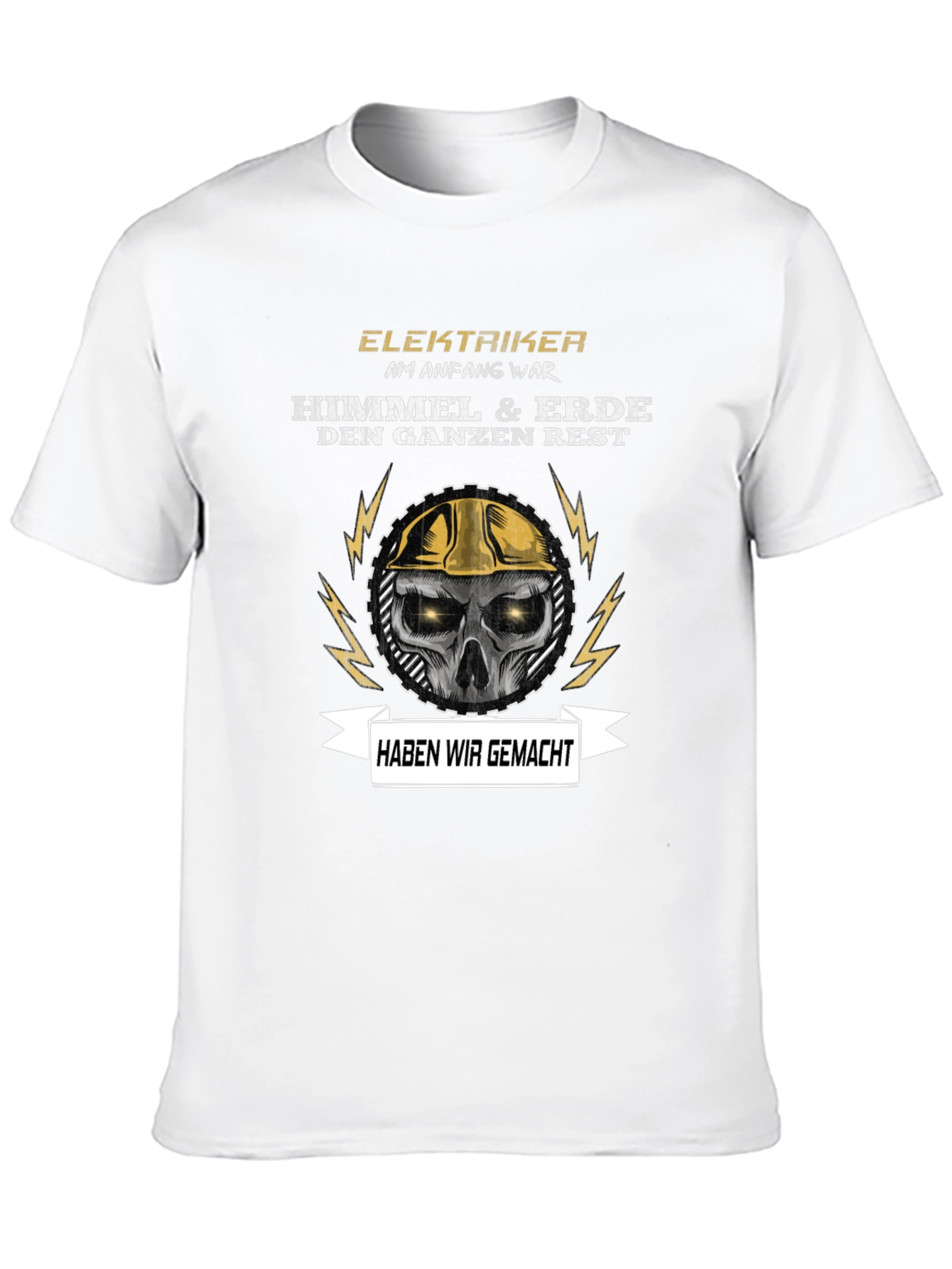 Electrician Skull Graphic T-Shirt - Funny Slogan