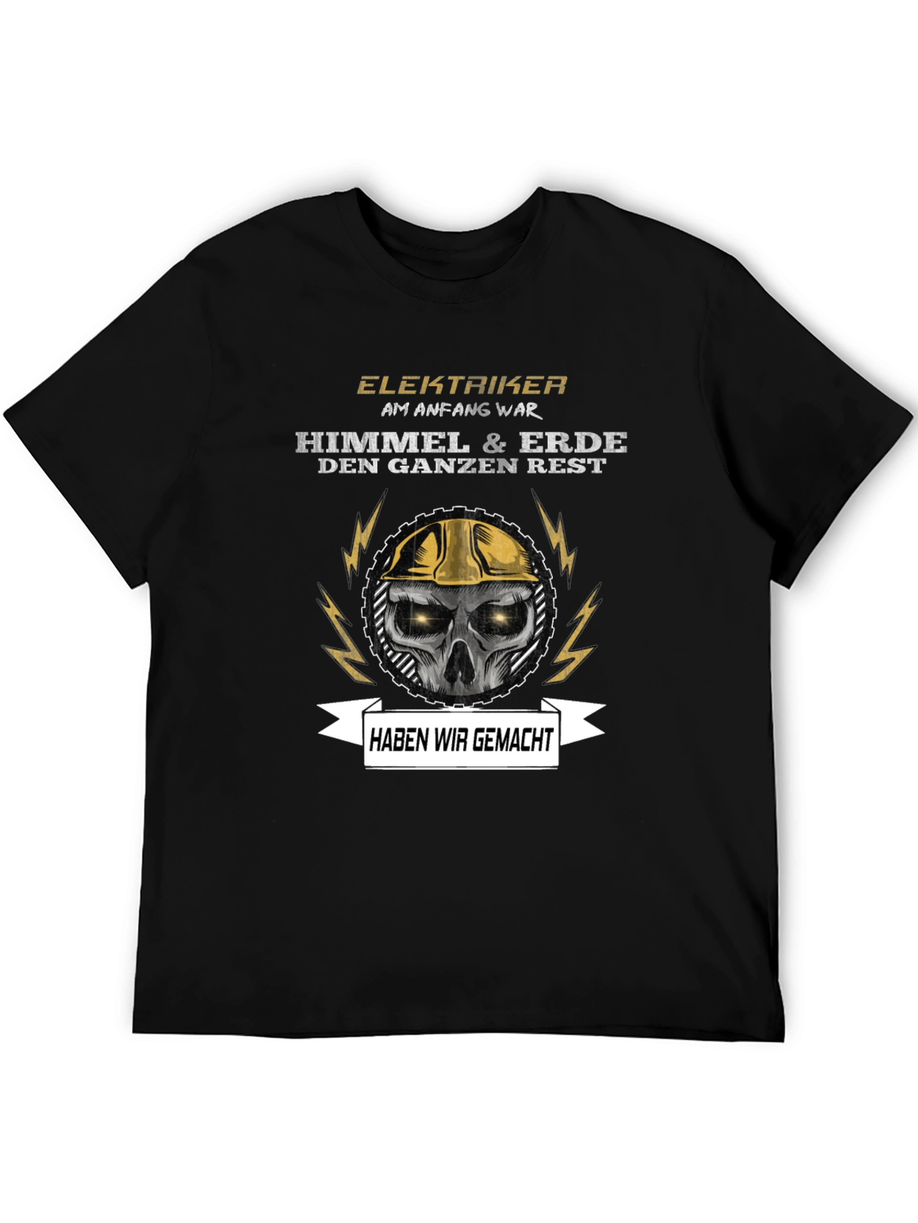 Electrician Skull Graphic T-Shirt - Funny Slogan