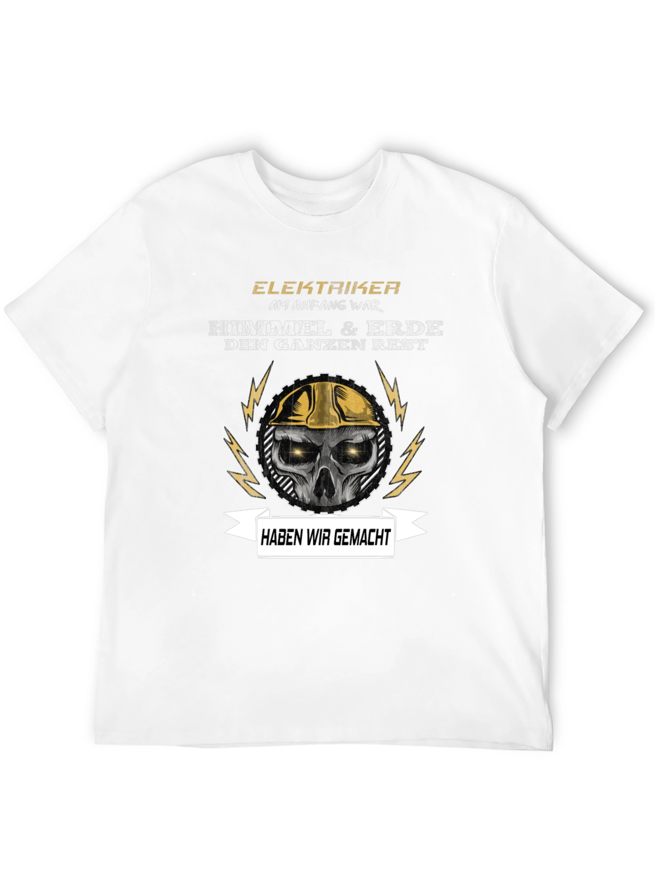 Electrician Skull Graphic T-Shirt - Funny Slogan