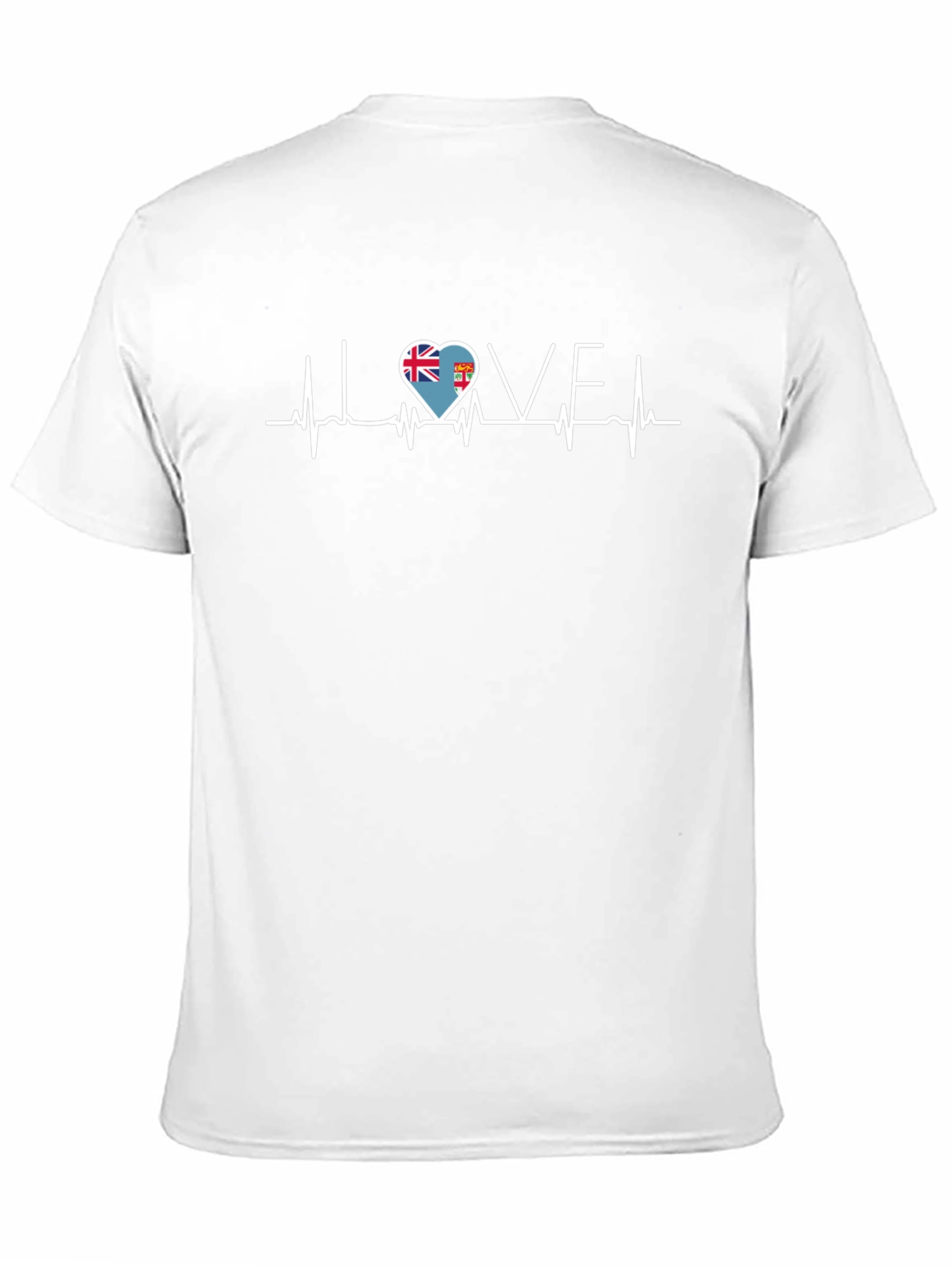 Fiji Flag Heartbeat Love Graphic T-Shirt