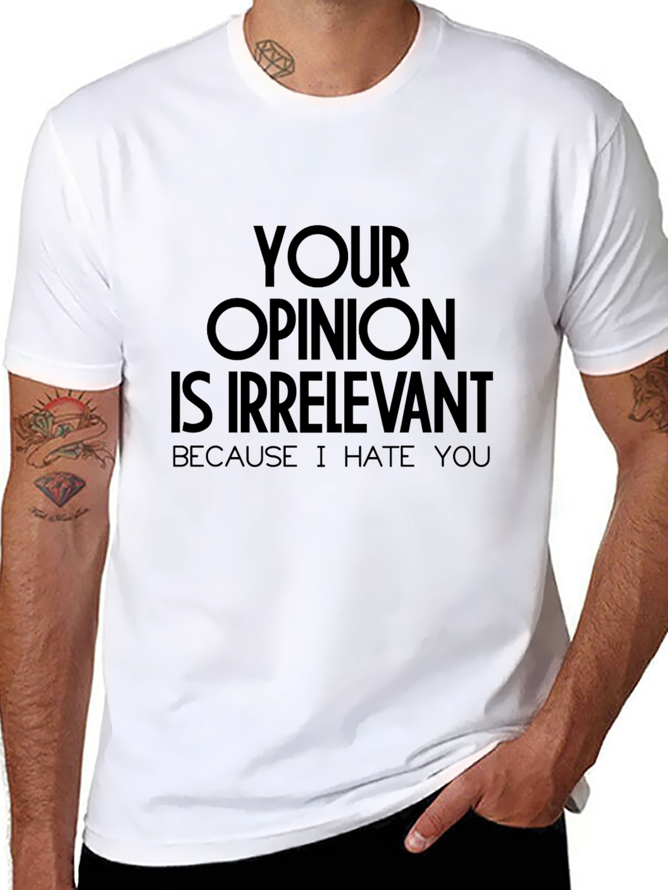 Irreverent Slogan Tee - Your Opinion Is Irrelevant