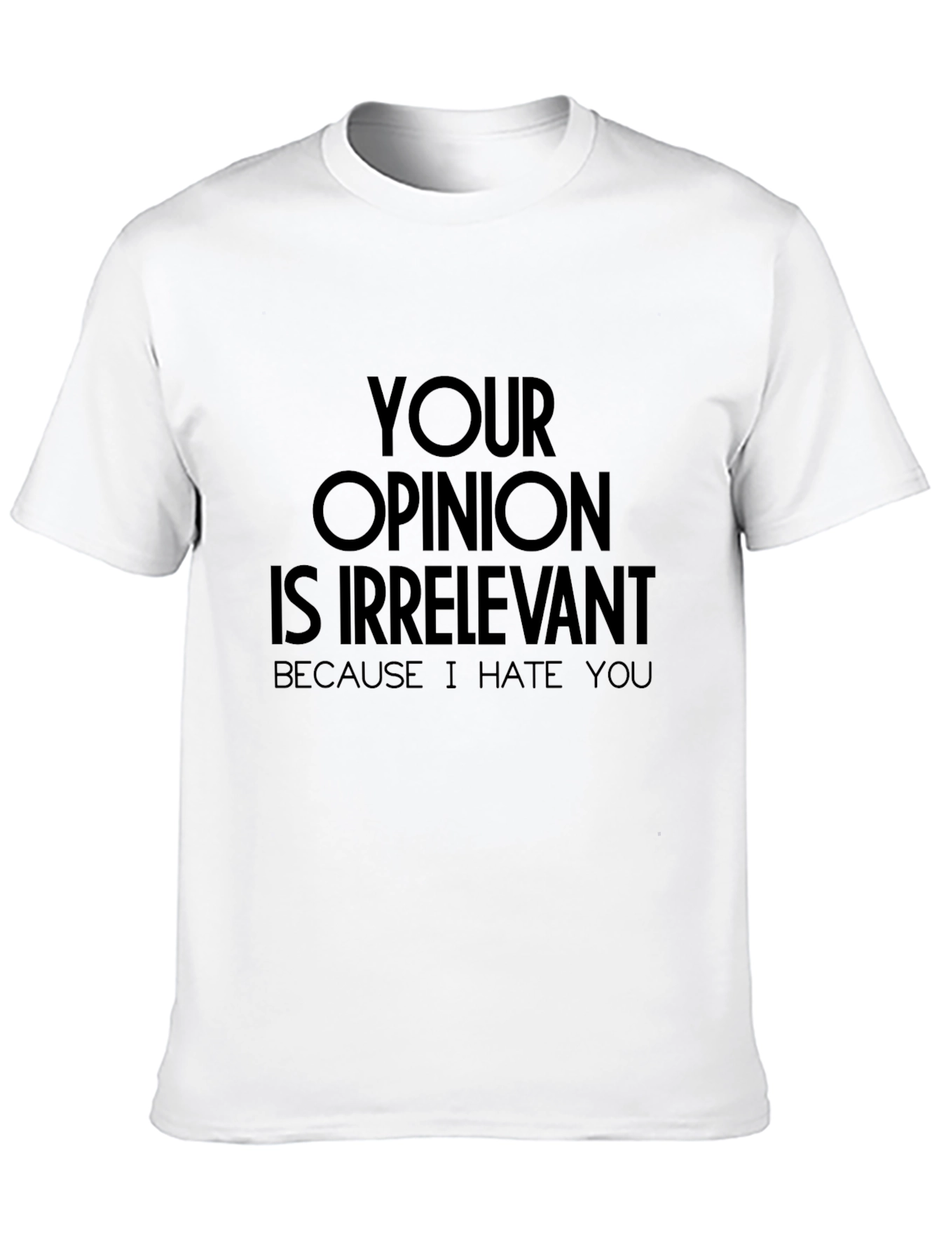 Irreverent Slogan Tee - Your Opinion Is Irrelevant
