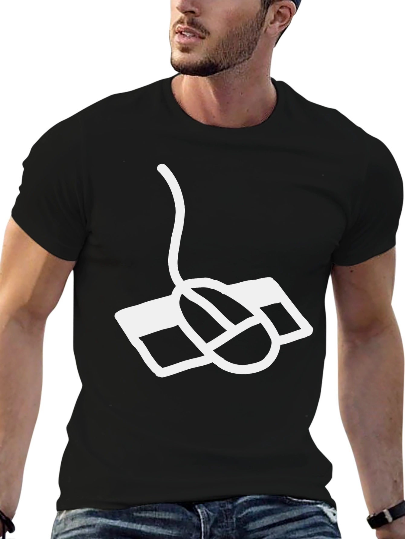 Retro Computer Mouse Graphic Tee - Classic Style