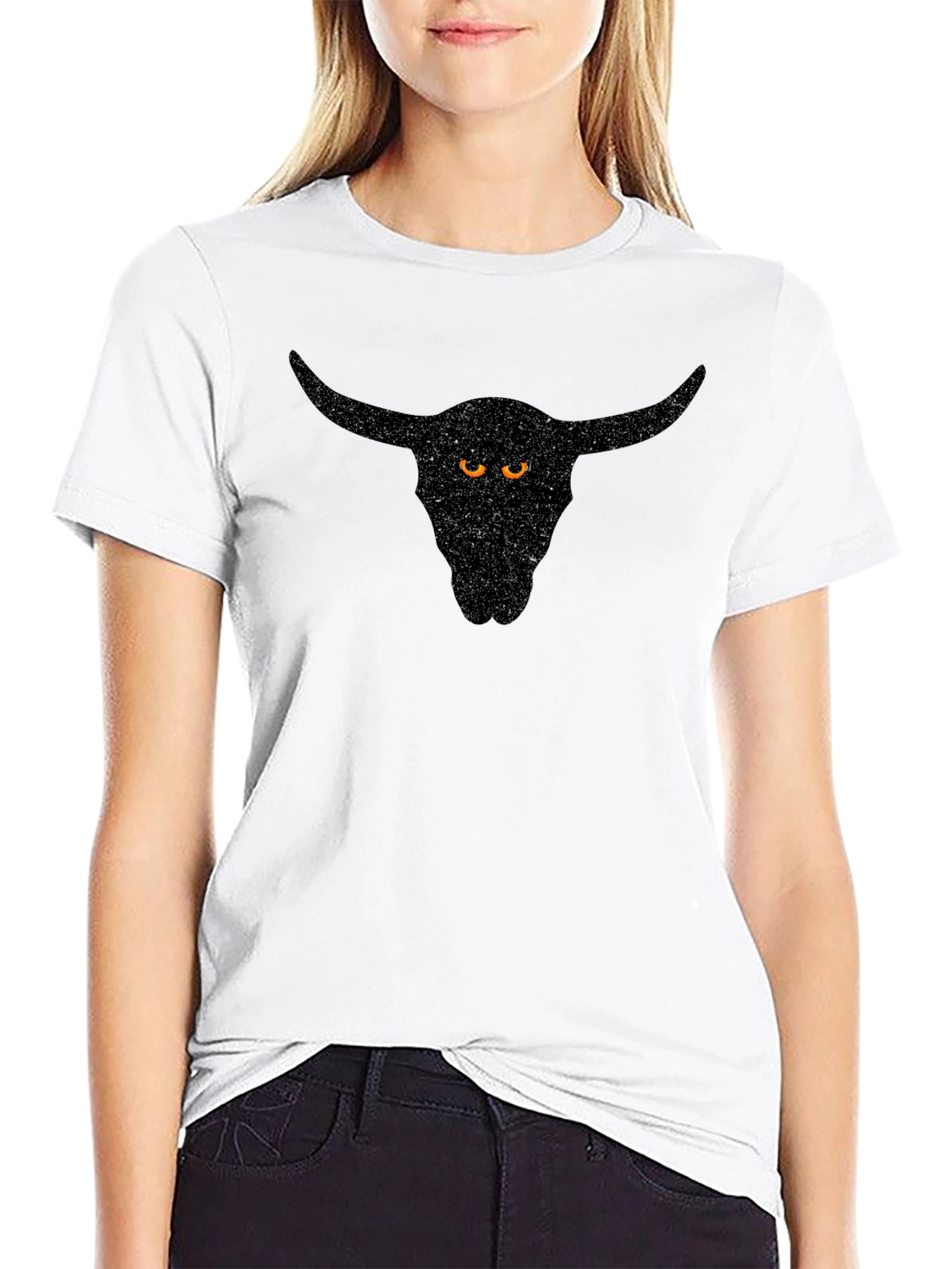 Bull Skull Graphic Black T-Shirt