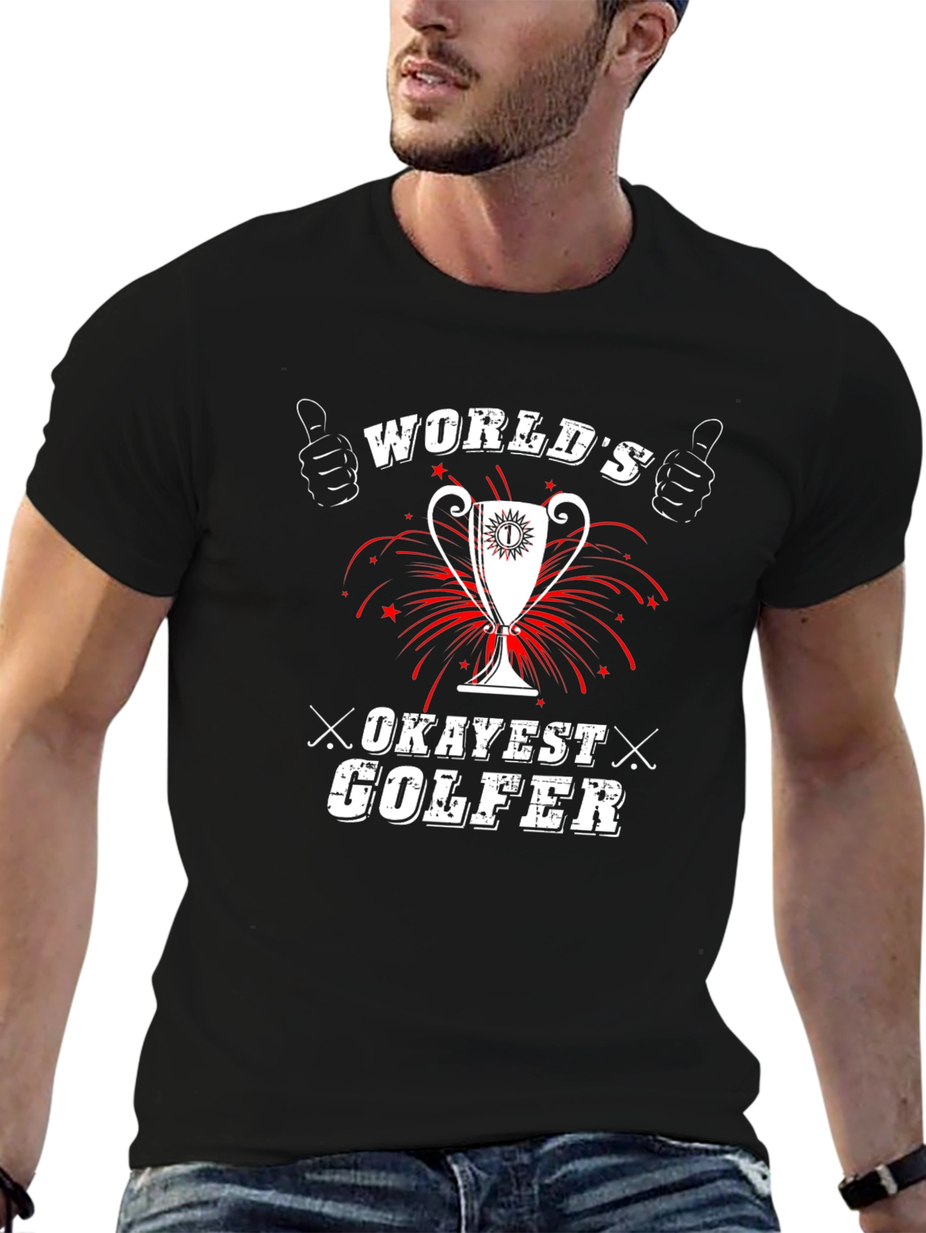 Worlds Okayest Golfer Funny Graphic T-Shirt
