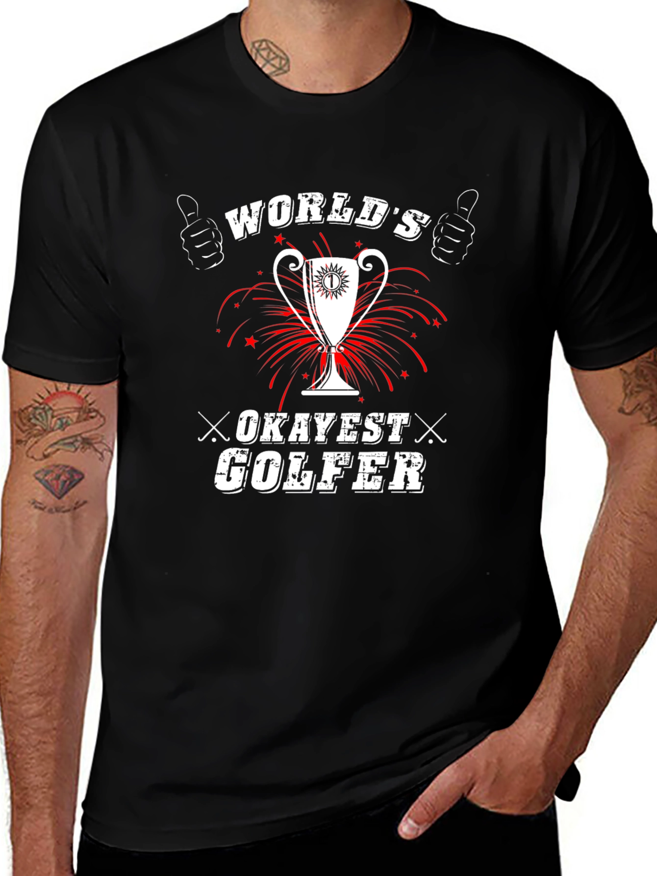 Worlds Okayest Golfer Funny Graphic T-Shirt