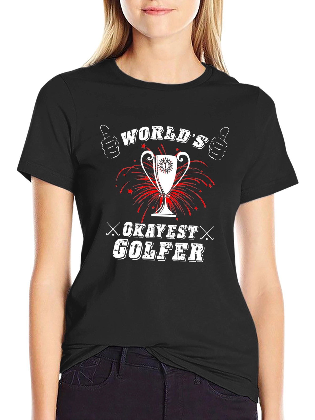 Worlds Okayest Golfer Funny Graphic T-Shirt