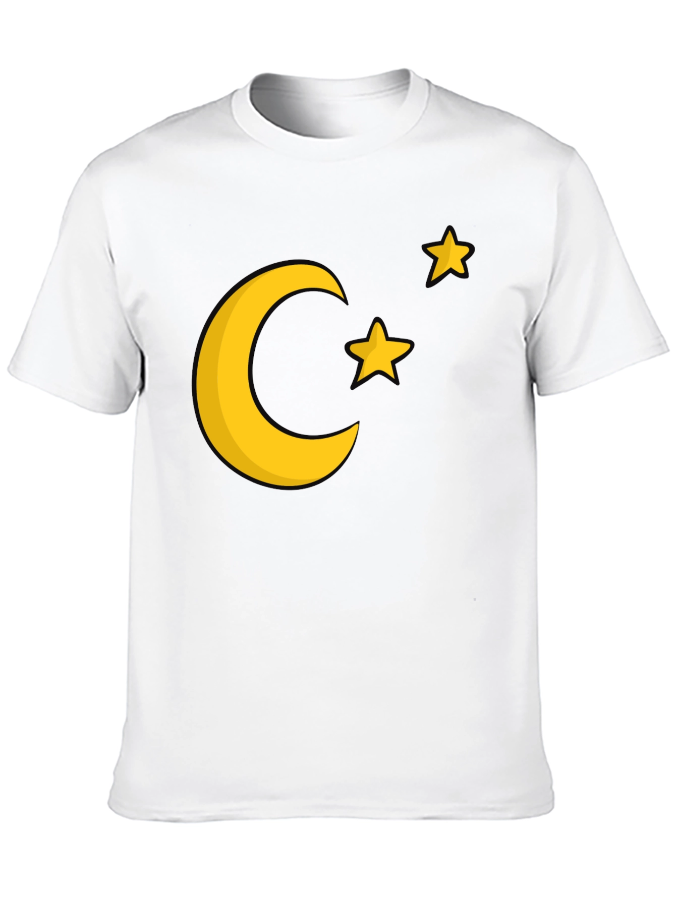 Moon & Stars Graphic Tee - Black Cotton Blend
