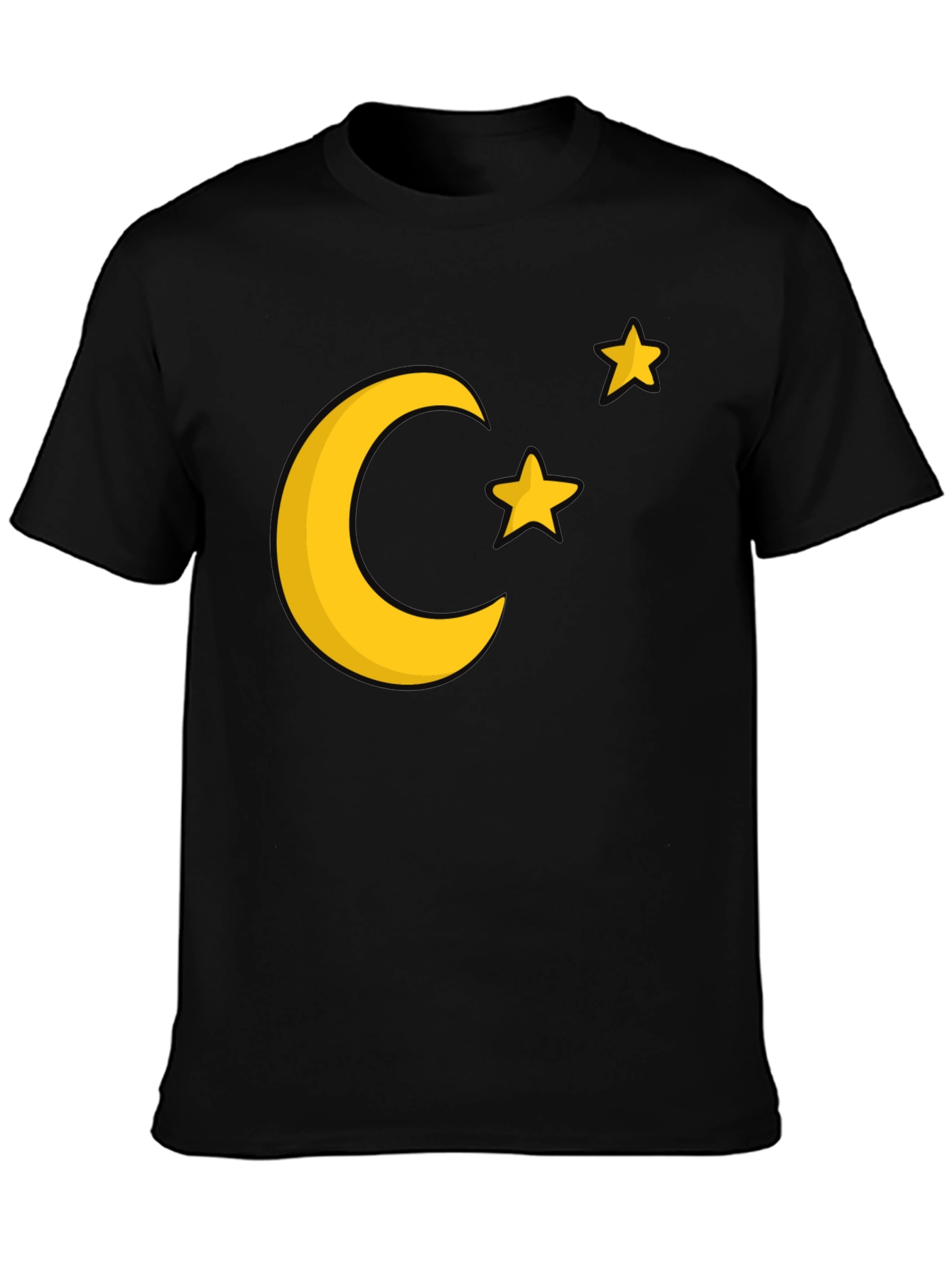 Moon & Stars Graphic Tee - Black Cotton Blend