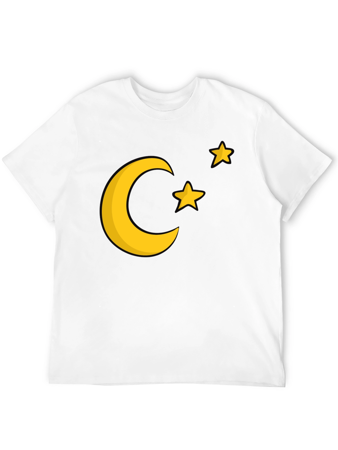Moon & Stars Graphic Tee - Black Cotton Blend