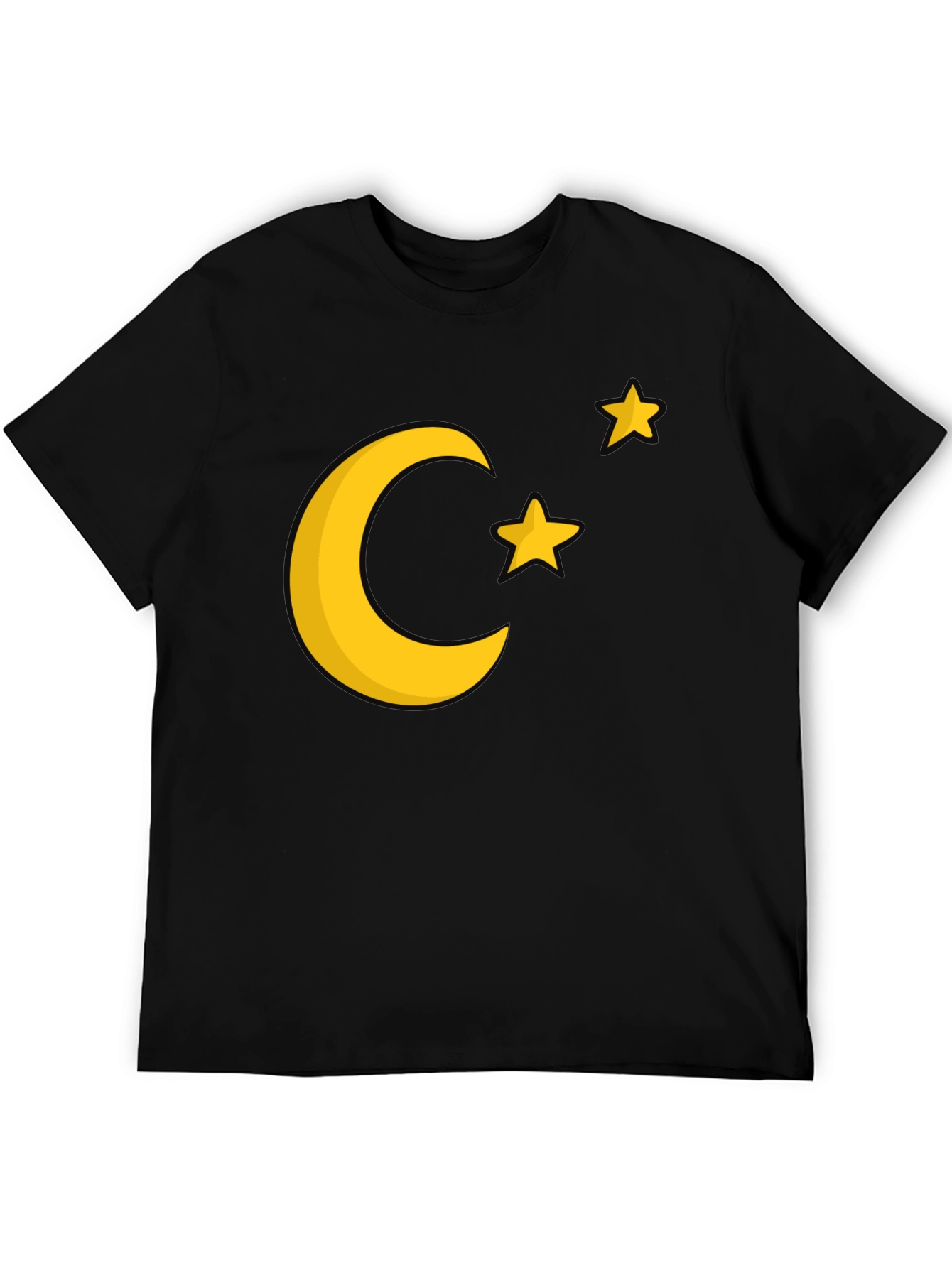 Moon & Stars Graphic Tee - Black Cotton Blend