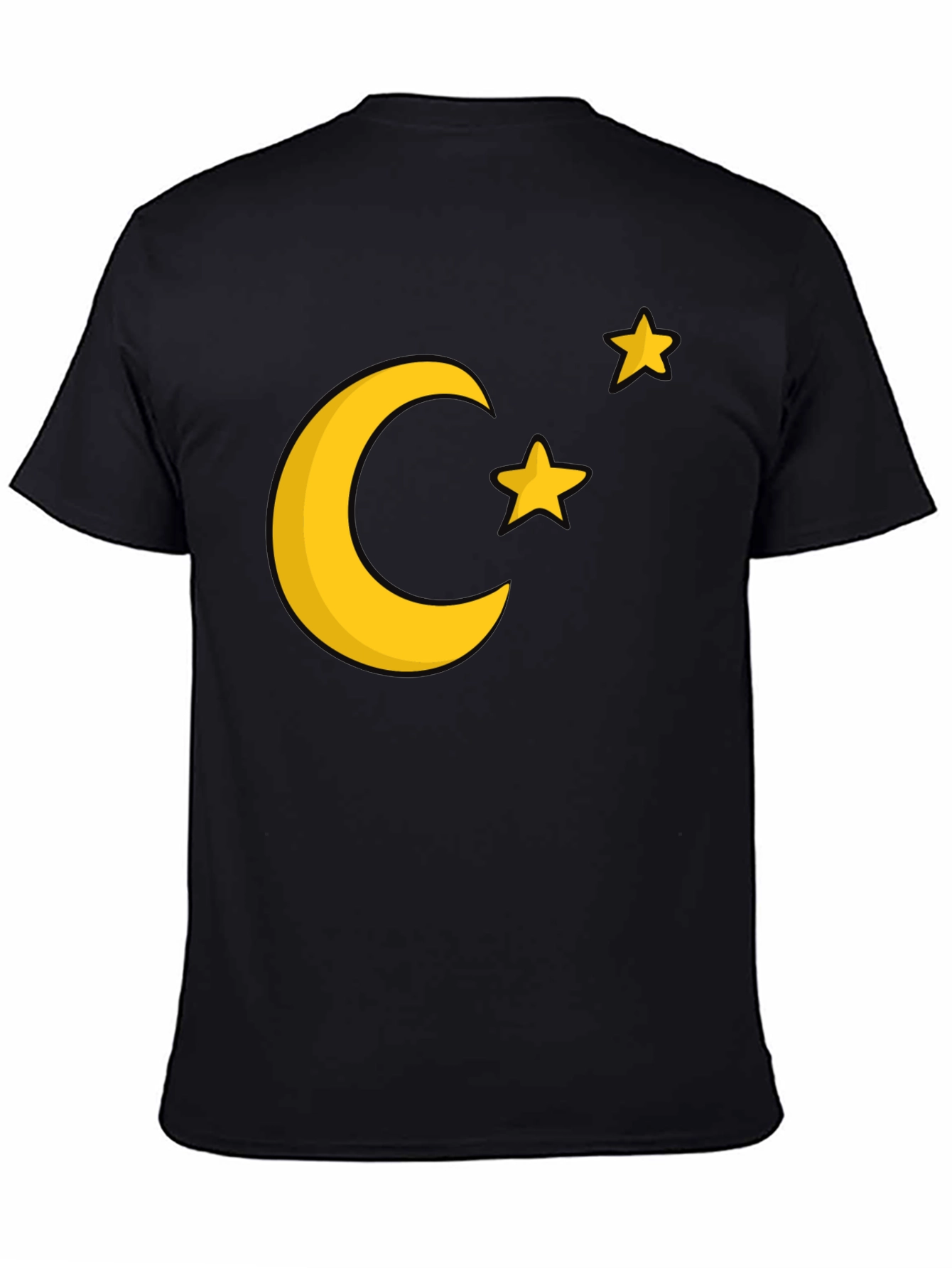 Moon & Stars Graphic Tee - Black Cotton Blend